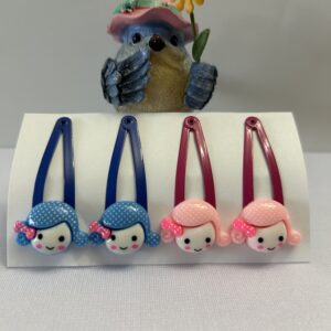 pink and blue girls hair clips