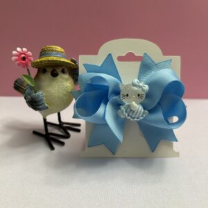 blue kitty cat hair bow